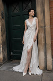 Load image into Gallery viewer, Ivory Floor Length Formal Gown, Elegant Long Evening Dress for Gala and Special Occasion