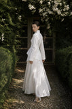 Load image into Gallery viewer, White Statement Wedding Dress with Flowing Skirt and Refined Bridal Silhouette