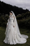 Load image into Gallery viewer, White Statement Wedding Dress with Flowing Skirt and Refined Bridal Silhouette