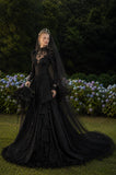 Load image into Gallery viewer, Black Statement Bridal Dress with Dramatic Full Length Wedding Silhouette