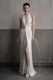 Load image into Gallery viewer, Ivory Statement Wedding Dress with Flowing Skirt and Refined Bridal Silhouette