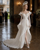 Load image into Gallery viewer, Ivory Statement Wedding Dress with Flowing Skirt and Refined Bridal Silhouette