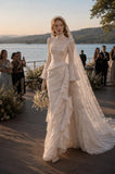 Load image into Gallery viewer, Ivory Formal Bridal Dress with Elegant Train, Romantic Wedding Gown
