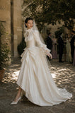 Load image into Gallery viewer, Ivory Statement Wedding Dress with Flowing Skirt and Refined Bridal Silhouette