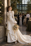 Load image into Gallery viewer, Ivory Statement Wedding Dress with Flowing Skirt and Refined Bridal Silhouette