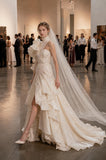 Load image into Gallery viewer, Ivory Wedding Gown with Graceful Full Length Silhouette and Dramatic Bridal Train