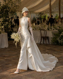 Load image into Gallery viewer, Ivory Formal Bridal Dress with Elegant Train, Romantic Wedding Gown