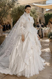 Load image into Gallery viewer, Ivory Bridal Gown with Flowing Train, Elegant Wedding Dress for Formal Ceremony
