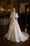 Load image into Gallery viewer, Ivory Wedding Gown with Graceful Full Length Silhouette and Dramatic Bridal Train