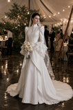 Load image into Gallery viewer, Ivory Formal Bridal Dress with Elegant Train, Romantic Wedding Gown