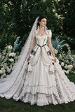 Load image into Gallery viewer, Ivory Formal Bridal Dress with Elegant Train, Romantic Wedding Gown