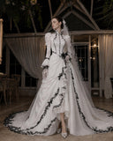 Load image into Gallery viewer, Ivory Formal Bridal Dress with Elegant Train, Romantic Wedding Gown