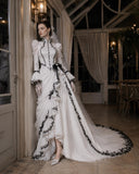 Load image into Gallery viewer, Ivory Formal Bridal Dress with Elegant Train, Romantic Wedding Gown