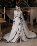 Load image into Gallery viewer, Ivory Formal Bridal Dress with Elegant Train, Romantic Wedding Gown