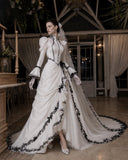 Load image into Gallery viewer, Ivory Formal Bridal Dress with Elegant Train, Romantic Wedding Gown