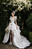 Load image into Gallery viewer, Ivory Statement Wedding Dress with Flowing Skirt and Refined Bridal Silhouette