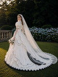 Load image into Gallery viewer, White Statement Wedding Dress with Flowing Skirt and Refined Bridal Silhouette