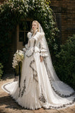 Load image into Gallery viewer, Ivory Statement Wedding Dress with Flowing Skirt and Refined Bridal Silhouette