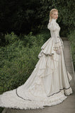 Load image into Gallery viewer, Ivory Bridal Gown with Flowing Train, Elegant Wedding Dress for Formal Ceremony