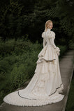 Load image into Gallery viewer, Ivory Bridal Gown with Flowing Train, Elegant Wedding Dress for Formal Ceremony