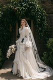 Load image into Gallery viewer, Ivory Formal Bridal Dress with Elegant Train, Romantic Wedding Gown