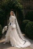 Load image into Gallery viewer, Ivory Formal Bridal Dress with Elegant Train, Romantic Wedding Gown