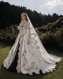 Load image into Gallery viewer, White Statement Wedding Dress with Flowing Skirt and Refined Bridal Silhouette