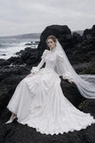 Load image into Gallery viewer, White Statement Wedding Dress with Flowing Skirt and Refined Bridal Silhouette