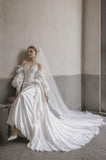 Load image into Gallery viewer, Ivory Formal Bridal Dress with Elegant Train, Romantic Wedding Gown
