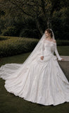 Load image into Gallery viewer, Ivory Statement Wedding Dress with Flowing Skirt and Refined Bridal Silhouette
