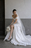 Load image into Gallery viewer, White Statement Wedding Dress with Flowing Skirt and Refined Bridal Silhouette