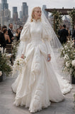 Load image into Gallery viewer, Ivory Statement Wedding Dress with Flowing Skirt and Refined Bridal Silhouette