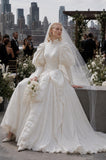 Load image into Gallery viewer, Ivory Statement Wedding Dress with Flowing Skirt and Refined Bridal Silhouette