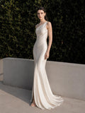 Load image into Gallery viewer, Ivory Formal Evening Dress with Refined Full Length Silhouette for Reception and Gala