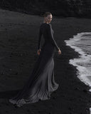 Load image into Gallery viewer, Black Formal Evening Dress with Refined Full Length Silhouette for Reception and Gala
