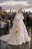 Load image into Gallery viewer, Ivory Formal Bridal Dress with Elegant Train, Romantic Wedding Gown