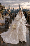 Load image into Gallery viewer, Ivory Formal Bridal Dress with Elegant Train, Romantic Wedding Gown