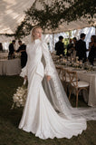 Load image into Gallery viewer, Ivory Bridal Gown with Flowing Train, Elegant Wedding Dress for Formal Ceremony