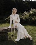 Load image into Gallery viewer, White Tailored Skirt Suit, Elegant Formal Two Piece Outfit for Reception and Event