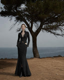 Load image into Gallery viewer, Black Tailored Suit for Women, Elegant Formal Evening and Special Occasion Outfit