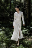 Load image into Gallery viewer, White Blazer Skirt Suit, Tailored Formal Two Piece Outfit for Reception and Event