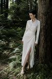 Load image into Gallery viewer, White Blazer Skirt Suit, Tailored Formal Two Piece Outfit for Reception and Event