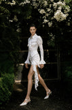 Load image into Gallery viewer, Ivory Structured Mini Dress, Modern Formal Party Dress for Reception and Event