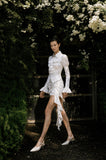 Load image into Gallery viewer, Ivory Structured Mini Dress, Modern Formal Party Dress for Reception and Event