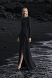 Load image into Gallery viewer, Black Elegant Floor Length Dress, Modern Formal Gown for Gala and Reception
