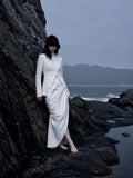 Load image into Gallery viewer, White Formal Evening Dress with Refined Full Length Silhouette for Reception and Gala