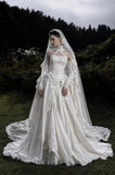 Load image into Gallery viewer, White Statement Wedding Dress with Flowing Skirt and Refined Bridal Silhouette