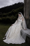Load image into Gallery viewer, White Statement Wedding Dress with Flowing Skirt and Refined Bridal Silhouette