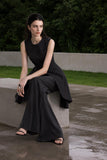 Load image into Gallery viewer, Black Formal Evening Dress with Refined Full Length Silhouette for Reception and Gala