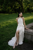 Load image into Gallery viewer, Ivory Long Formal Gown, Elegant Statement Evening Dress for Special Events
